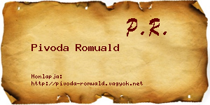 Pivoda Romuald névjegykártya